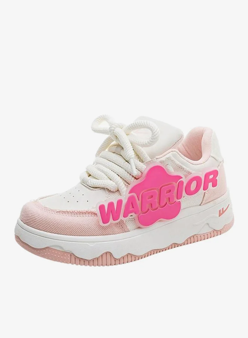 بابيا حذاء سنيكرز برباط وتفاصيل أبليكيه